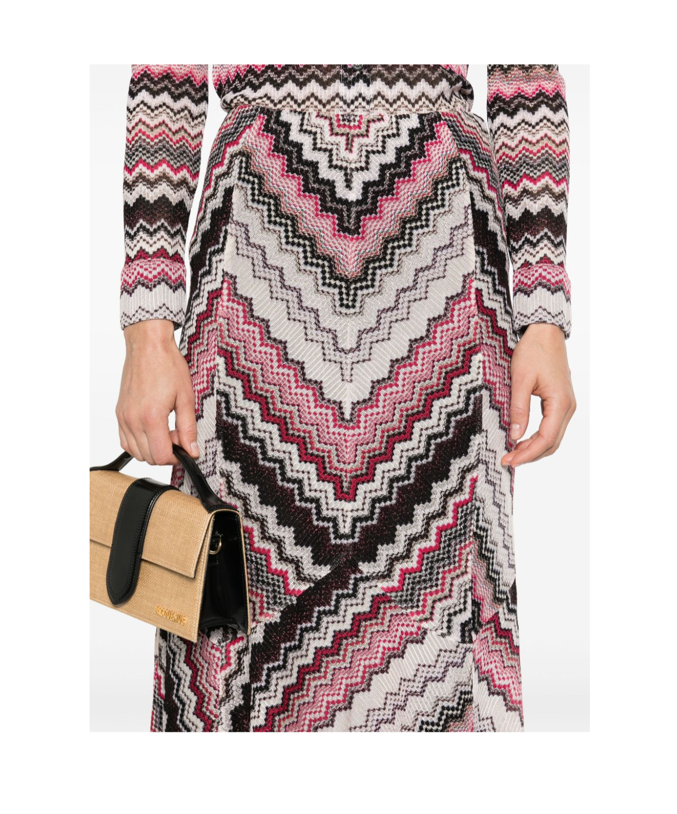 Missoni Multicolor Pink And Brown Long Skirt In Multicolor