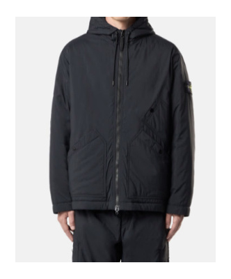 Stone Island Padded Jacket With Water-repellent Finish In Black