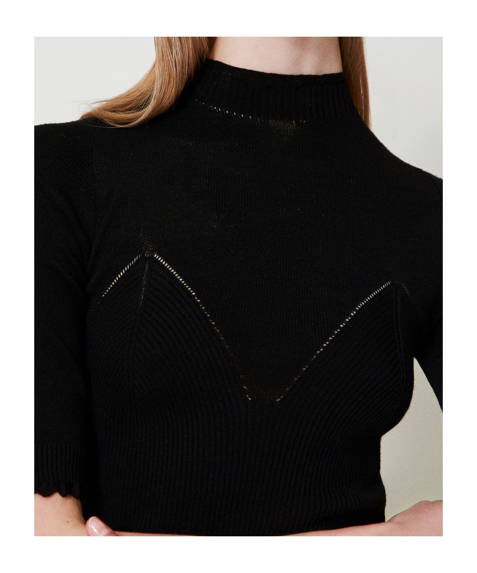 Shop Twinset Knitted T-shirt In Black