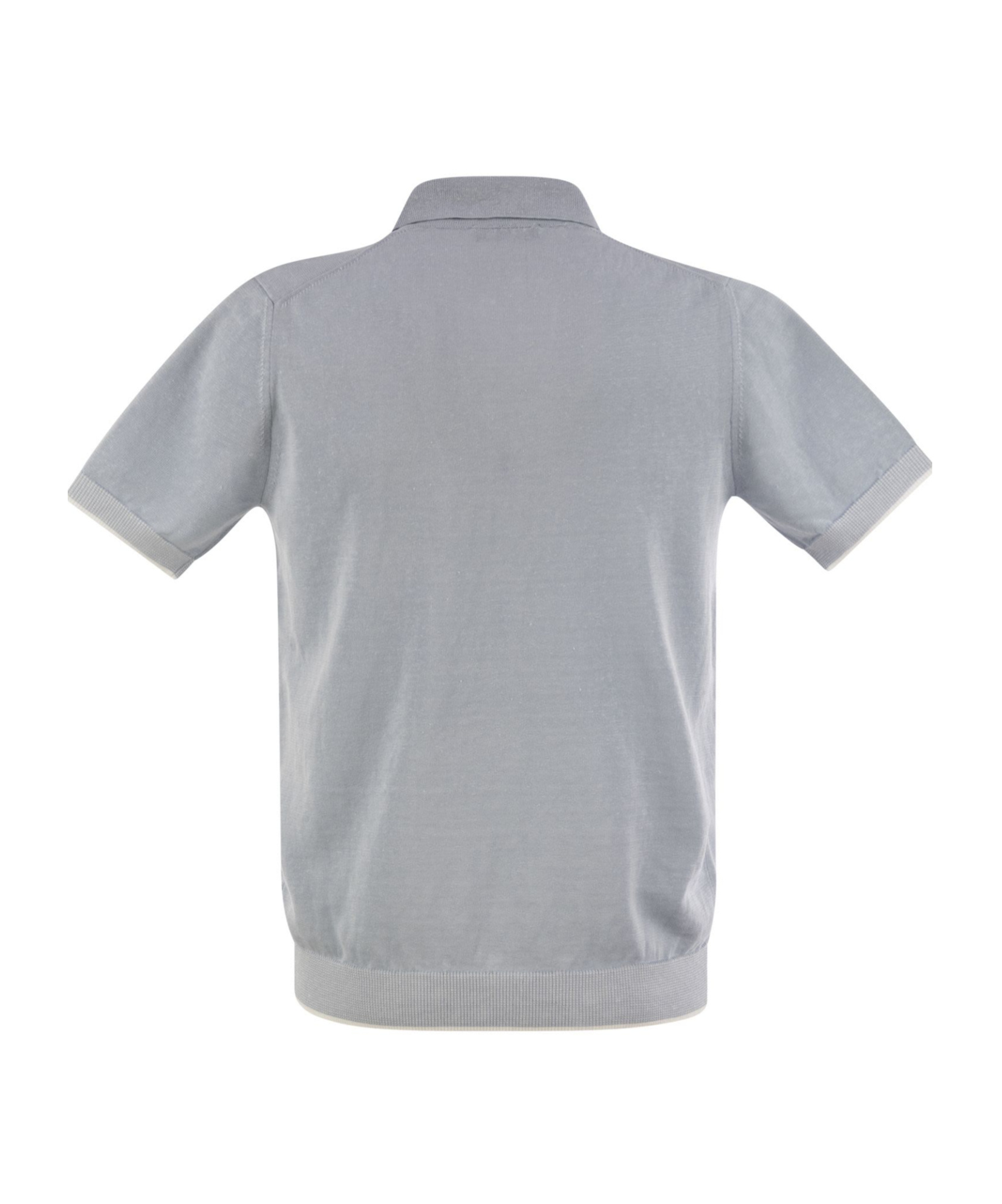 Peserico Polo Shirt In Linen And Cotton Yarn