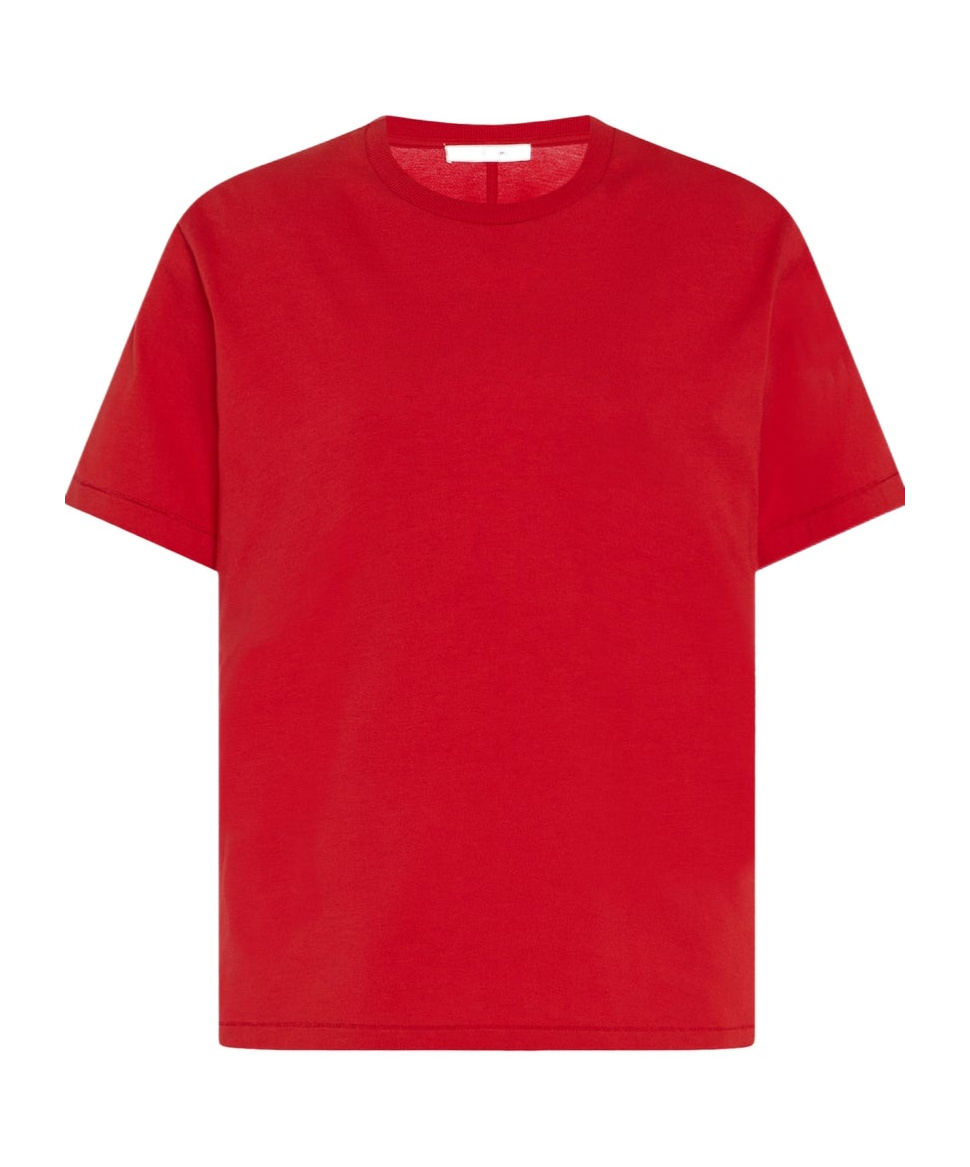 The Row Florie T-shirt With Red Center Detail In Red