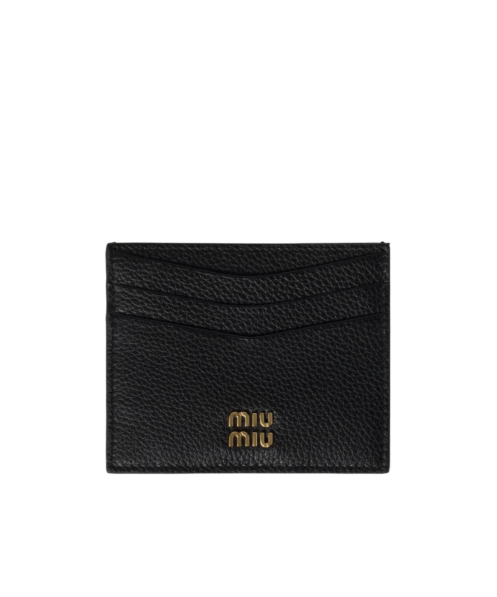 Miu Miu Leather Card Holder In Black