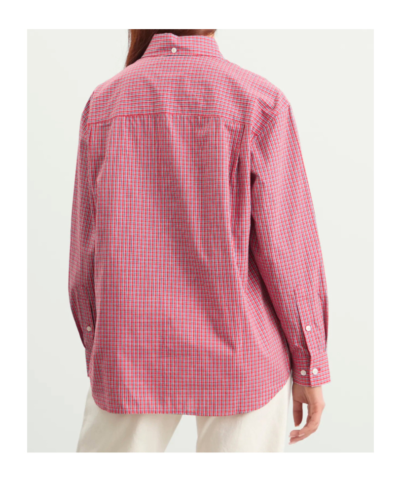 Dunst Checked-pattern Button-fastening Shirt In Pink