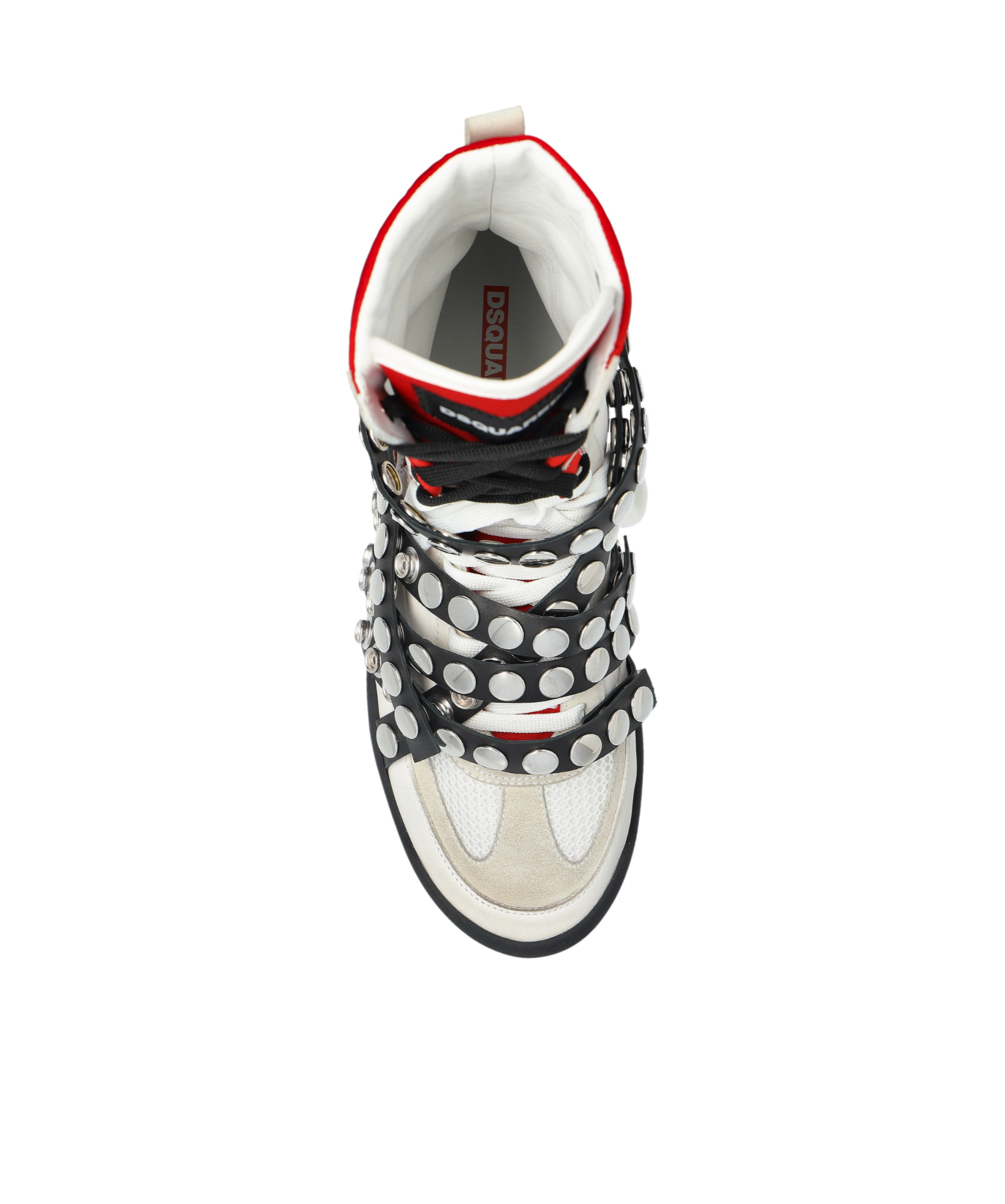Dsquared2 Round Toe High Top Sneakers In White