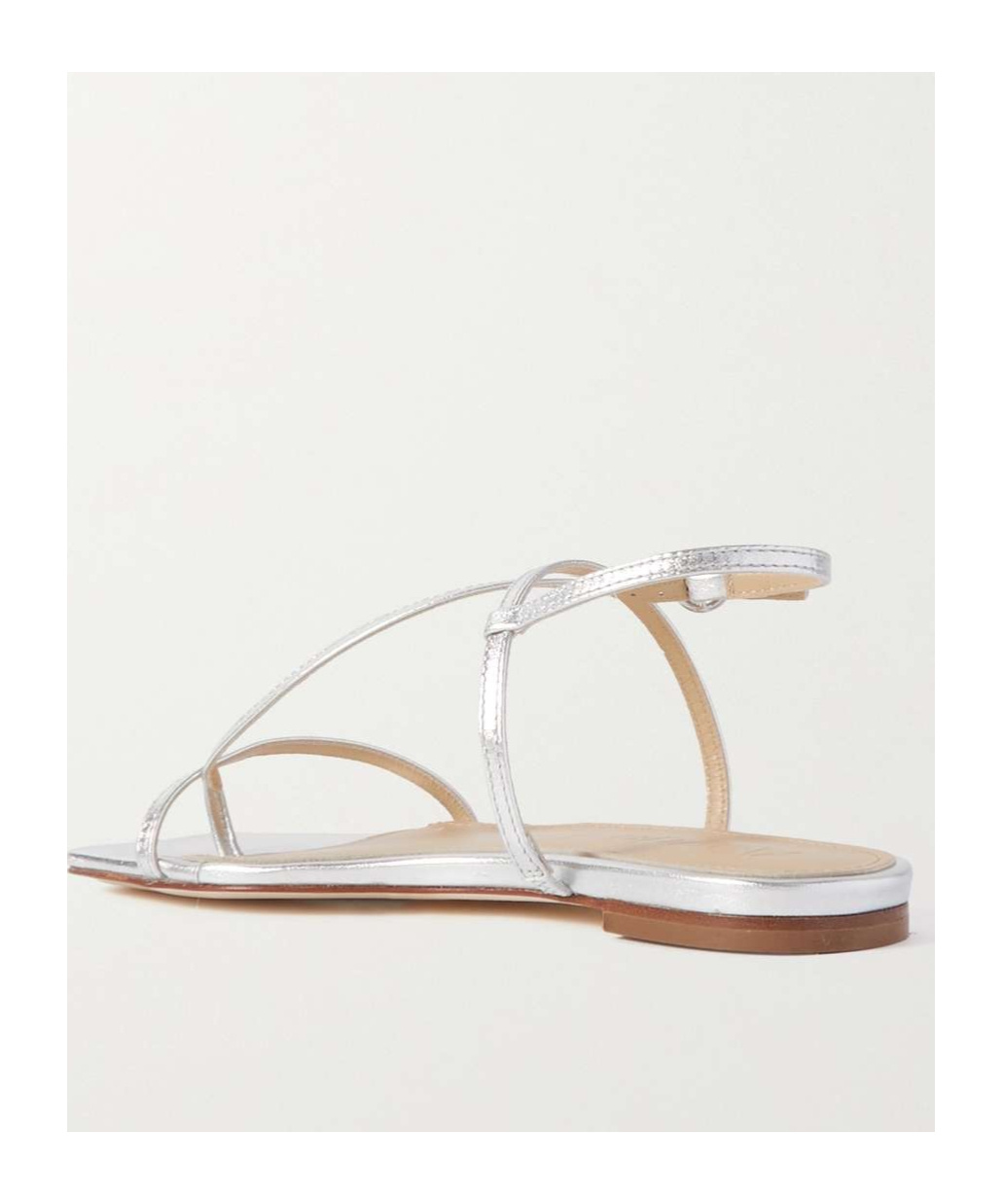 Aeyde Square Toe Flat Sandals In White