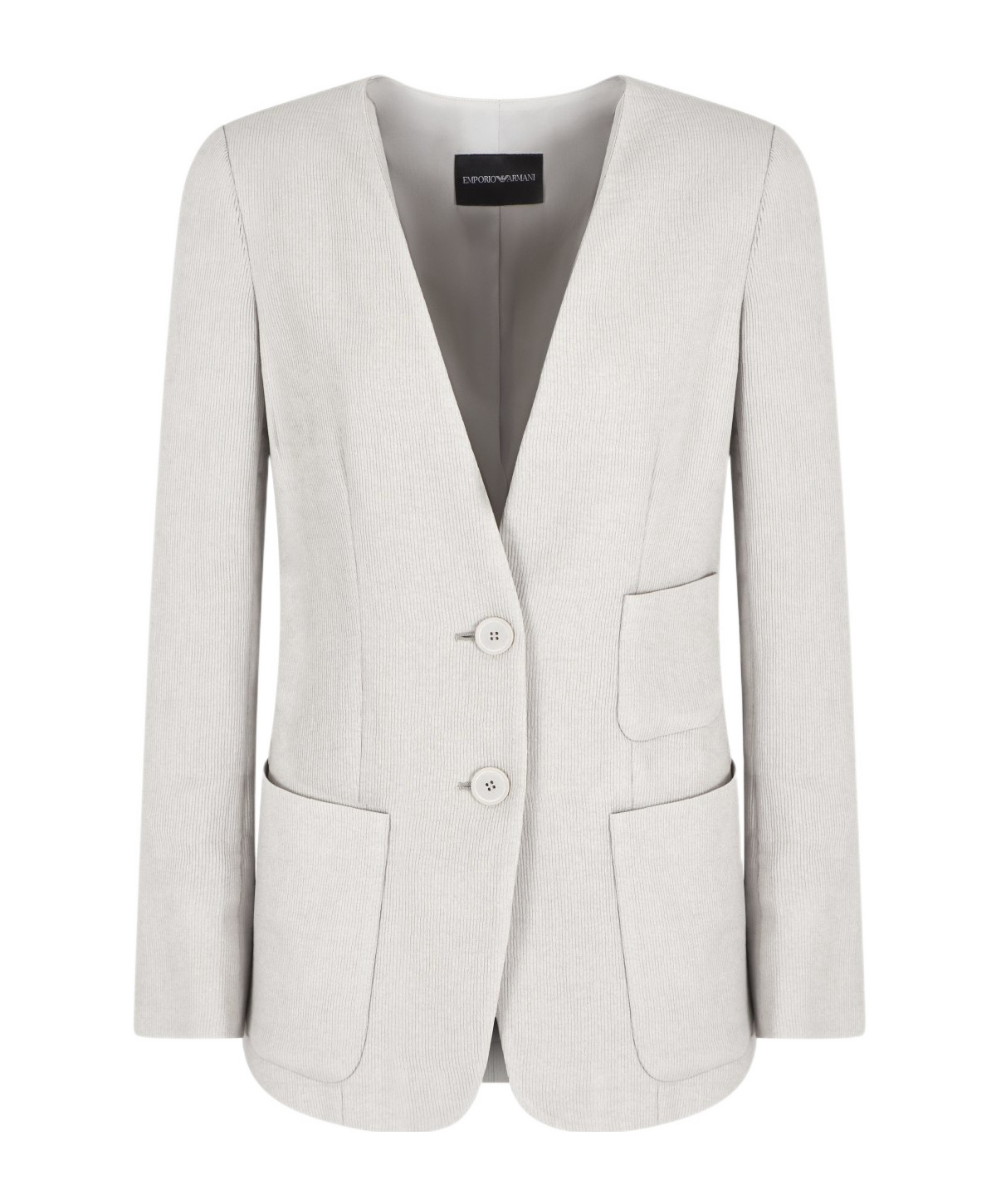 EMPORIO ARMANI RIBBED SINGLE-BREASTED BLAZER