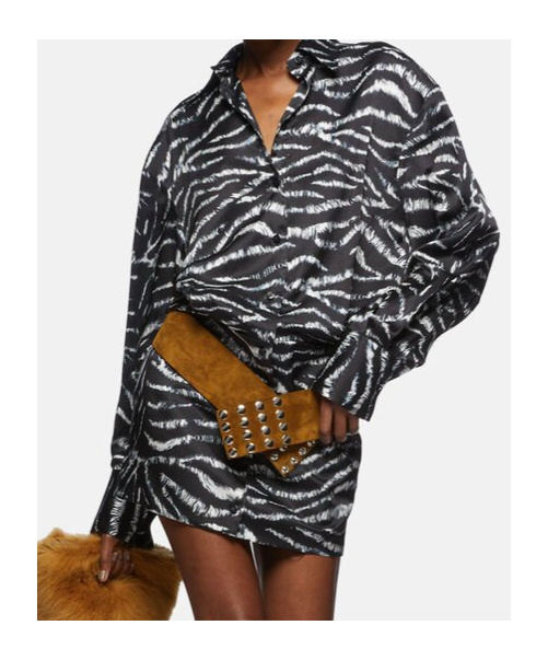 Attico Long-sleeved Dress In Black