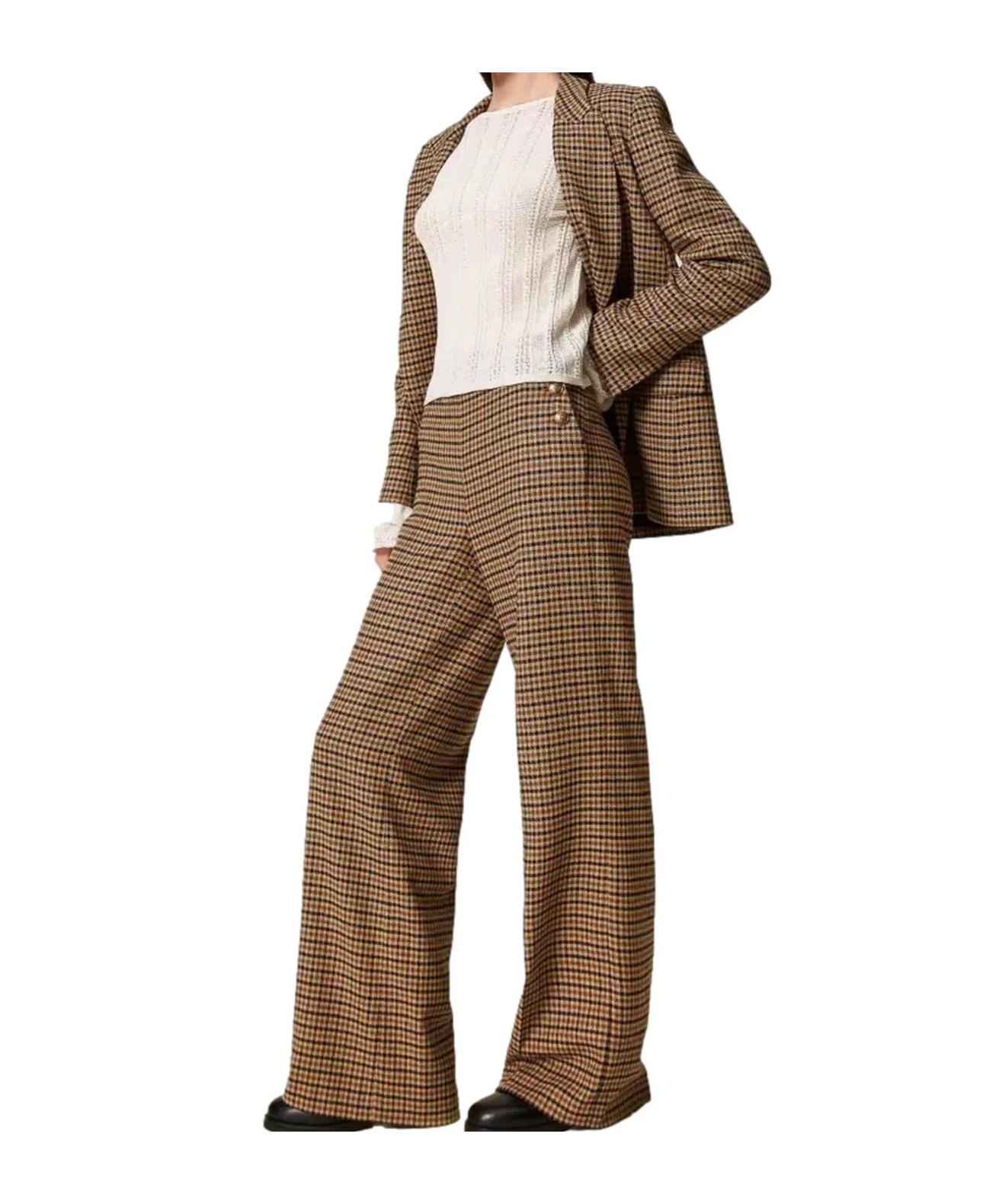 Twinset Twin-set Small Check Trousers In Multi