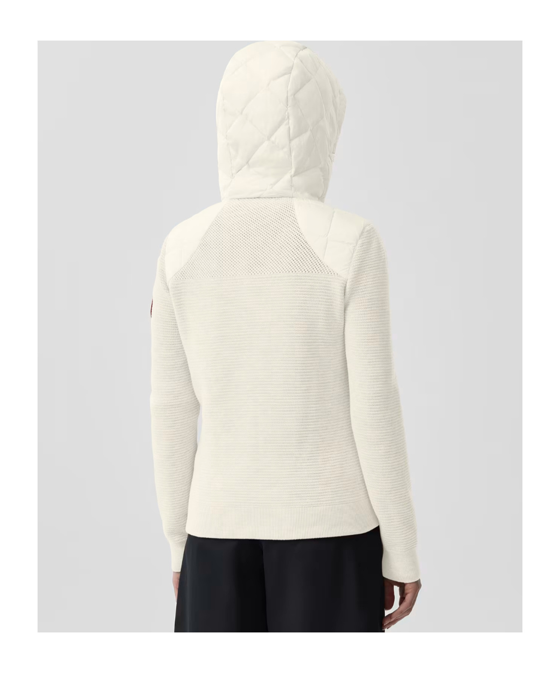 Canada Goose Women Hybridge Quilted Knit Hoodie Cottongrass In Neutral