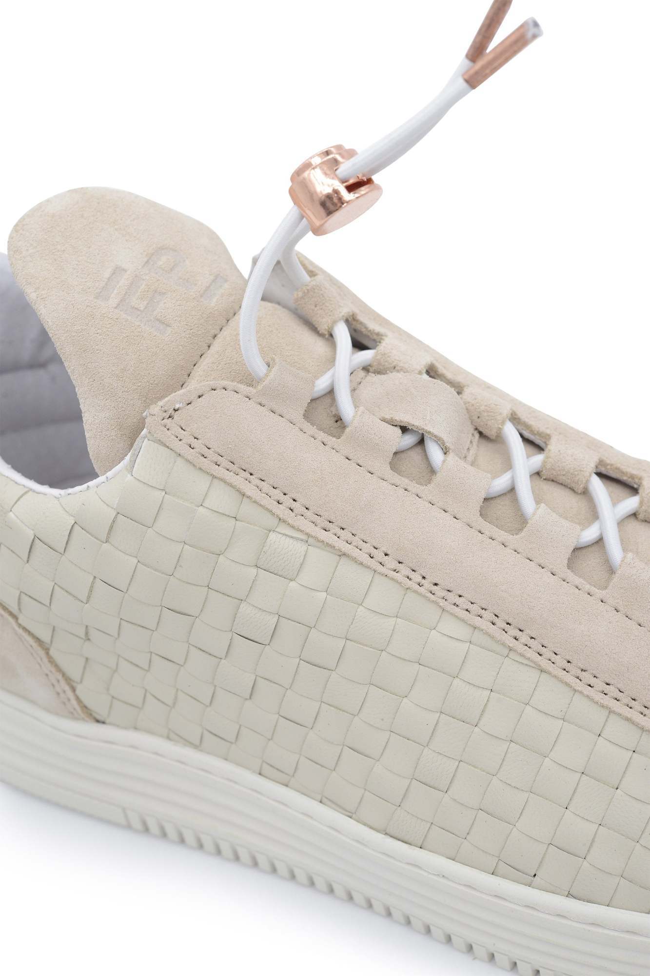 Filling Pieces Round Toe Low-top Casual Shoes In White