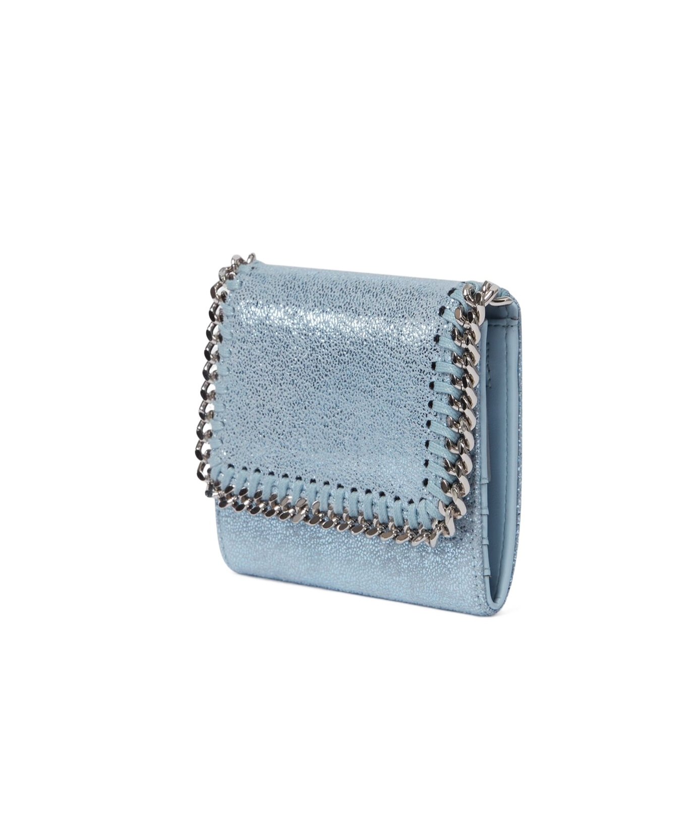 Stella Mccartney Falabella Small Flip Wallet In Blue