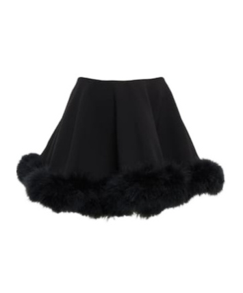 Magda Butrym Feather-trimmed Miniskirt In Black