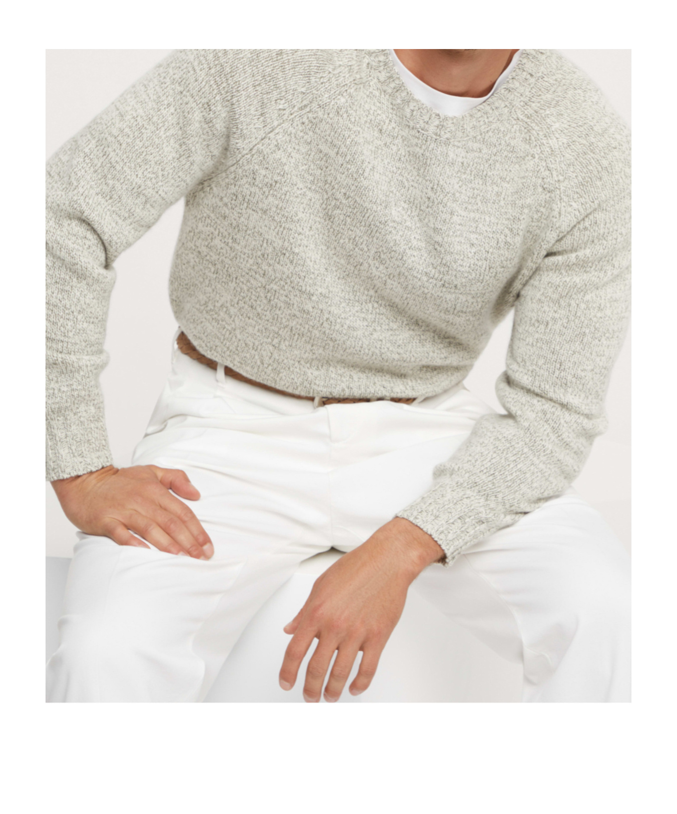 Brunello Cucinelli Long-sleeve Cashmere Jumper In White