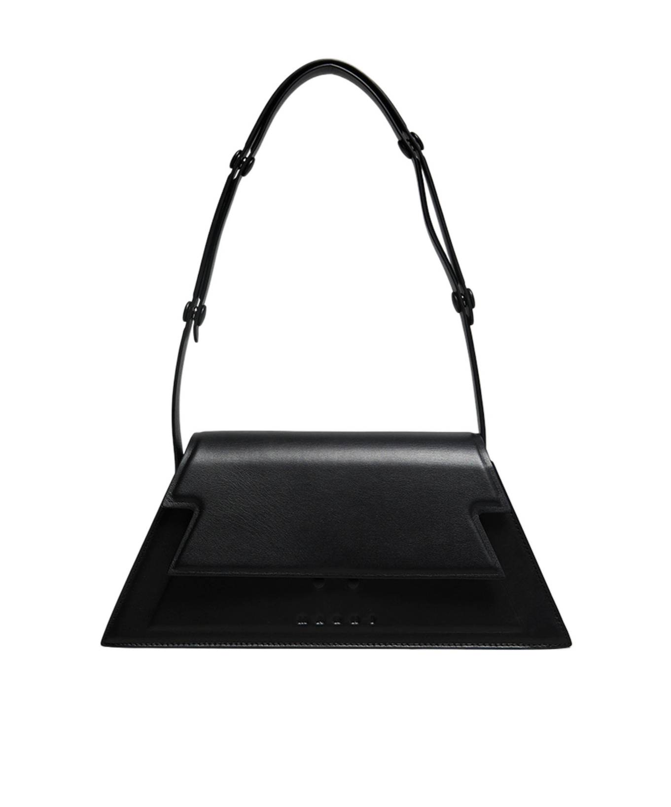 Shop Marni Medium Trunkoise Bag In Smooth Black Leather