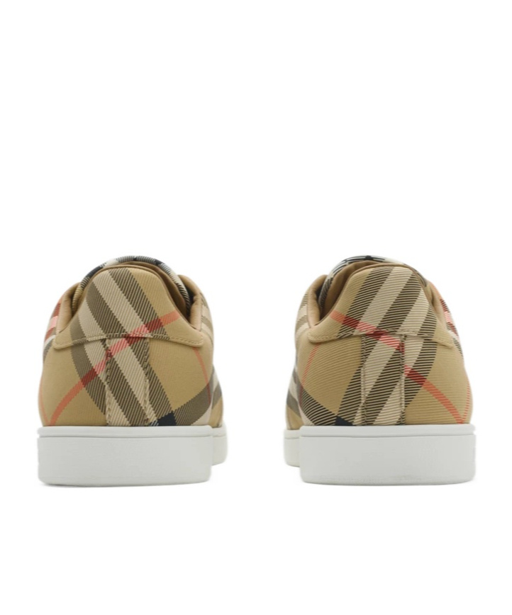 Burberry Multicolor Polyamide Low Top Sneakers In Brown