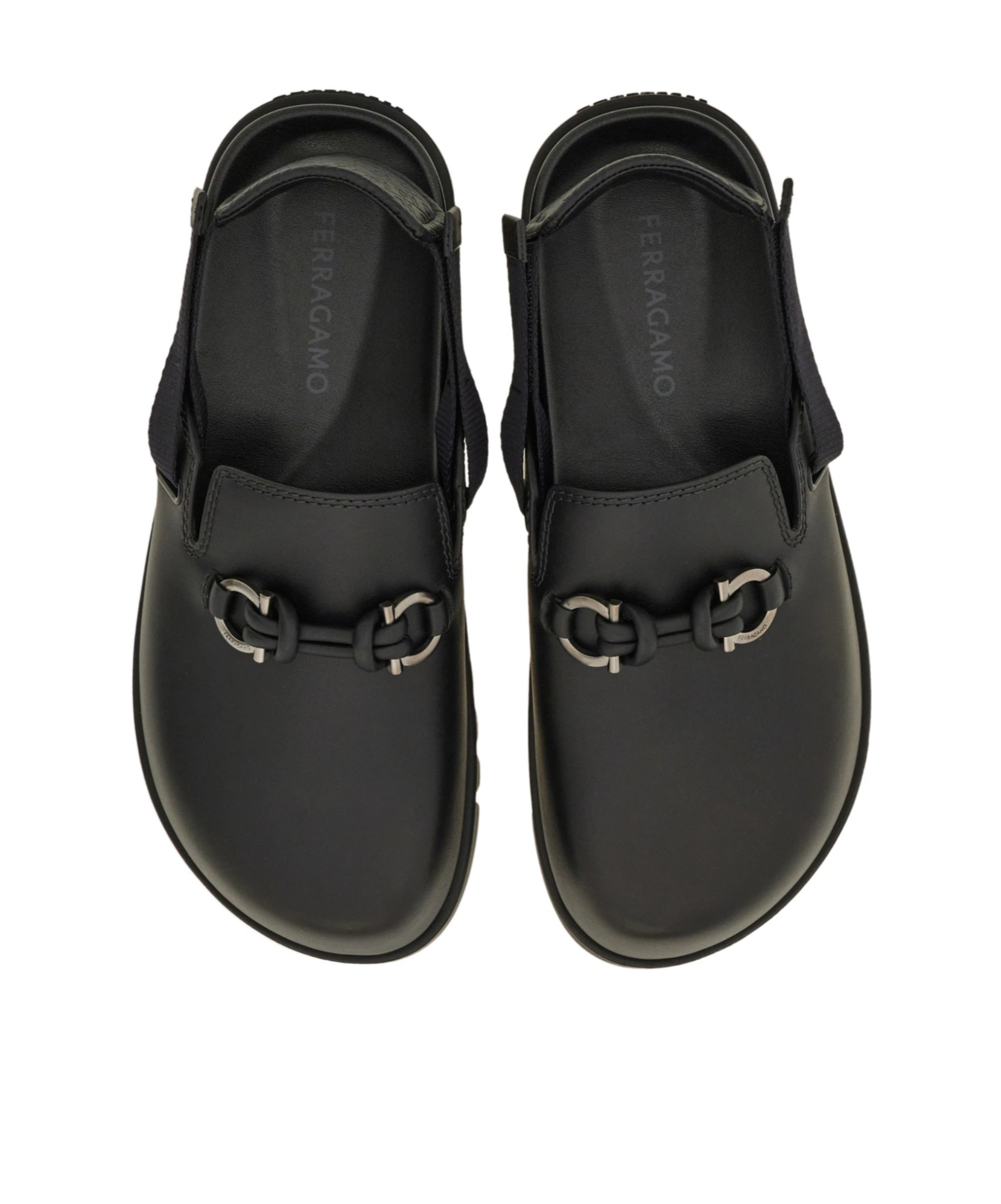Ferragamo Gancini Buckle Mule In Black