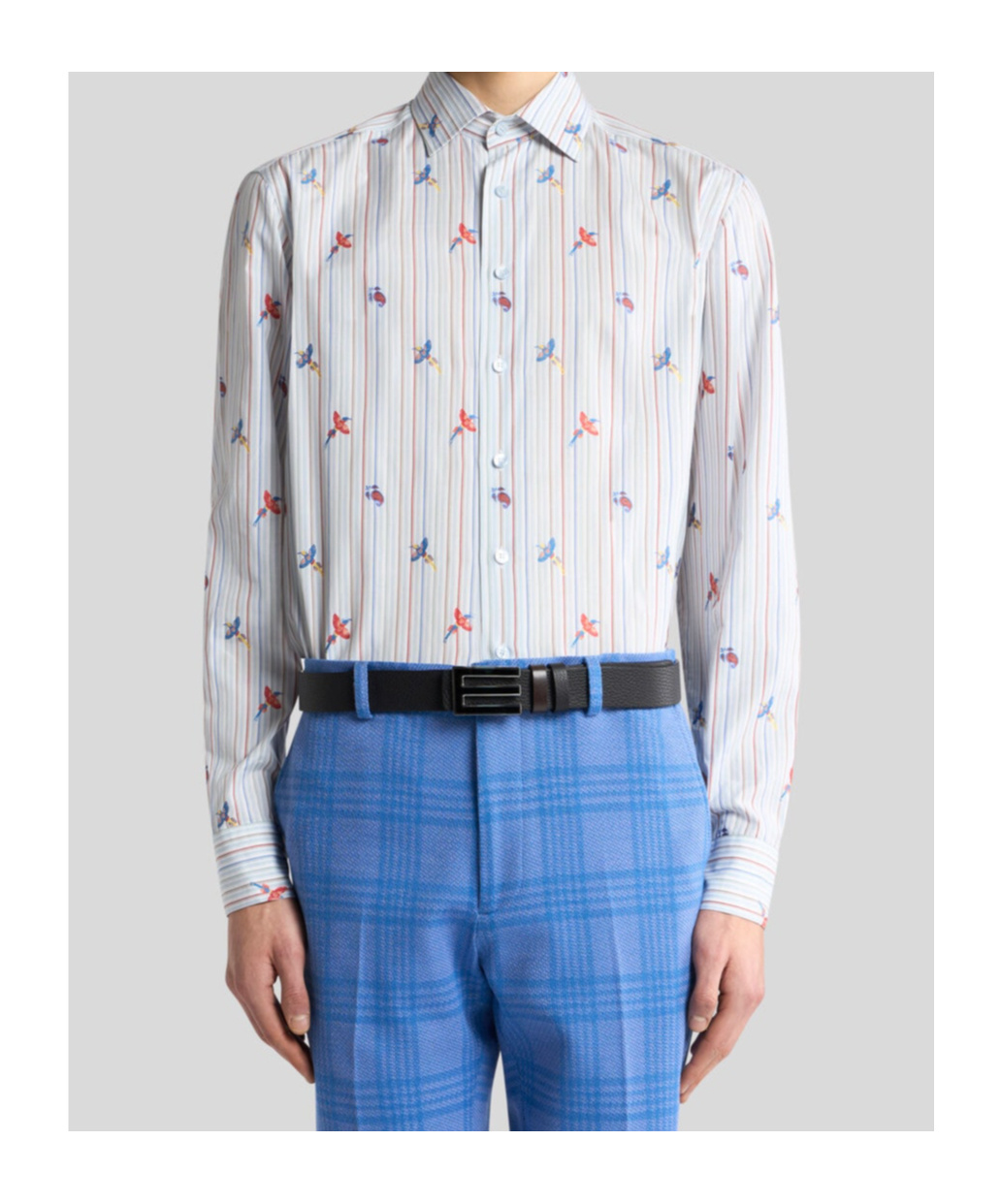 Etro Archive Tie Cotton Jacquard Shirt In Multi