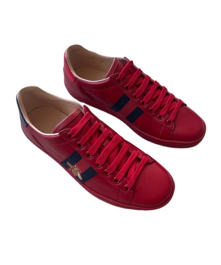 Gucci Lace-up Low-cut Skate Shoes In Red