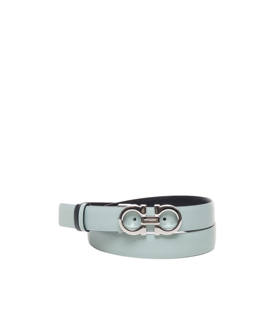 Ferragamo Reversible Leather Belt In Gray