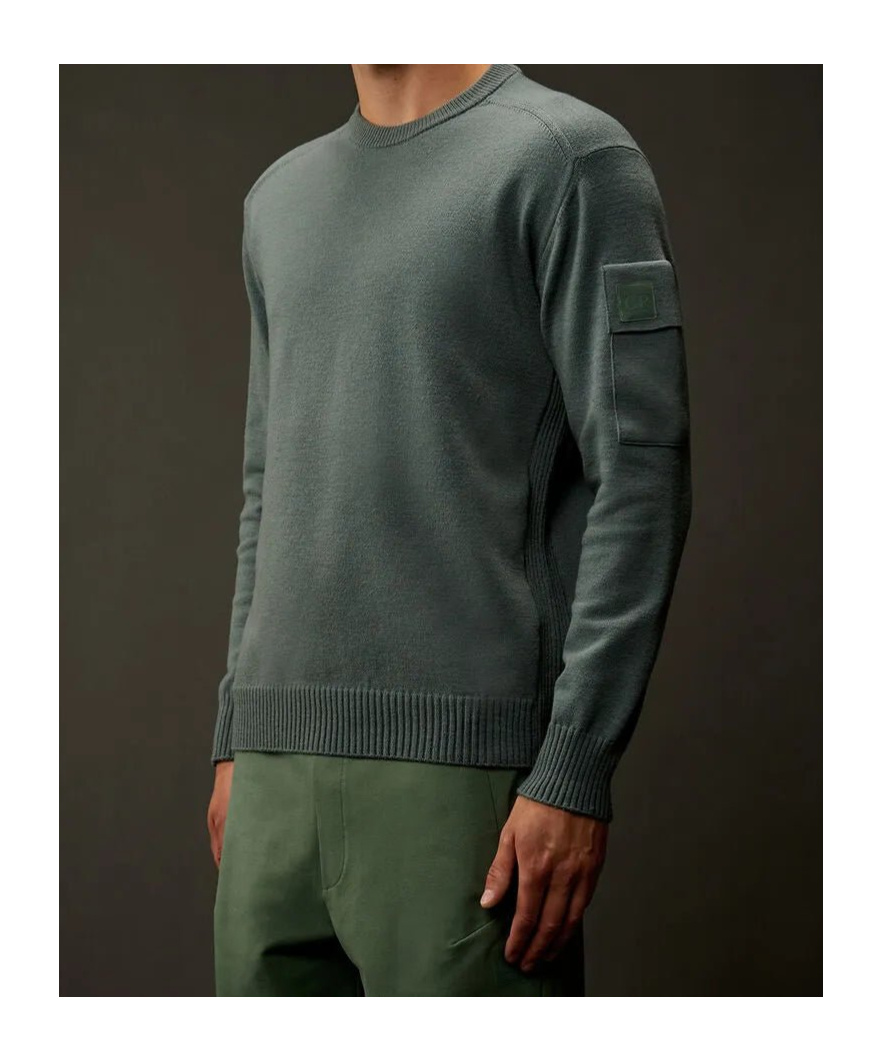C.p. Company Metropolis Series Extrafine Merino Wool Crewneck Sweater In Green