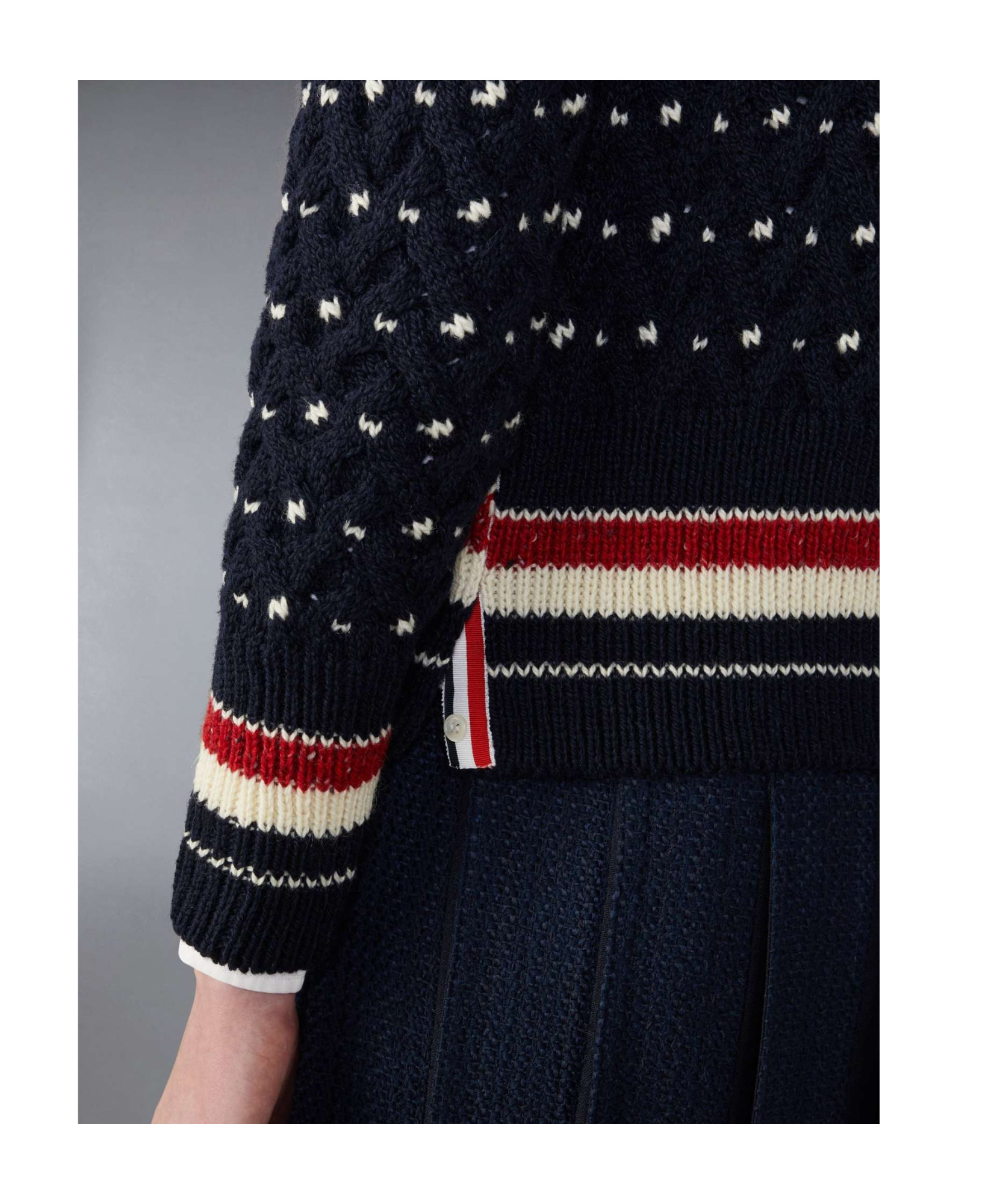 Thom Browne All Over Cable Stitch Classic Cardigan In Black