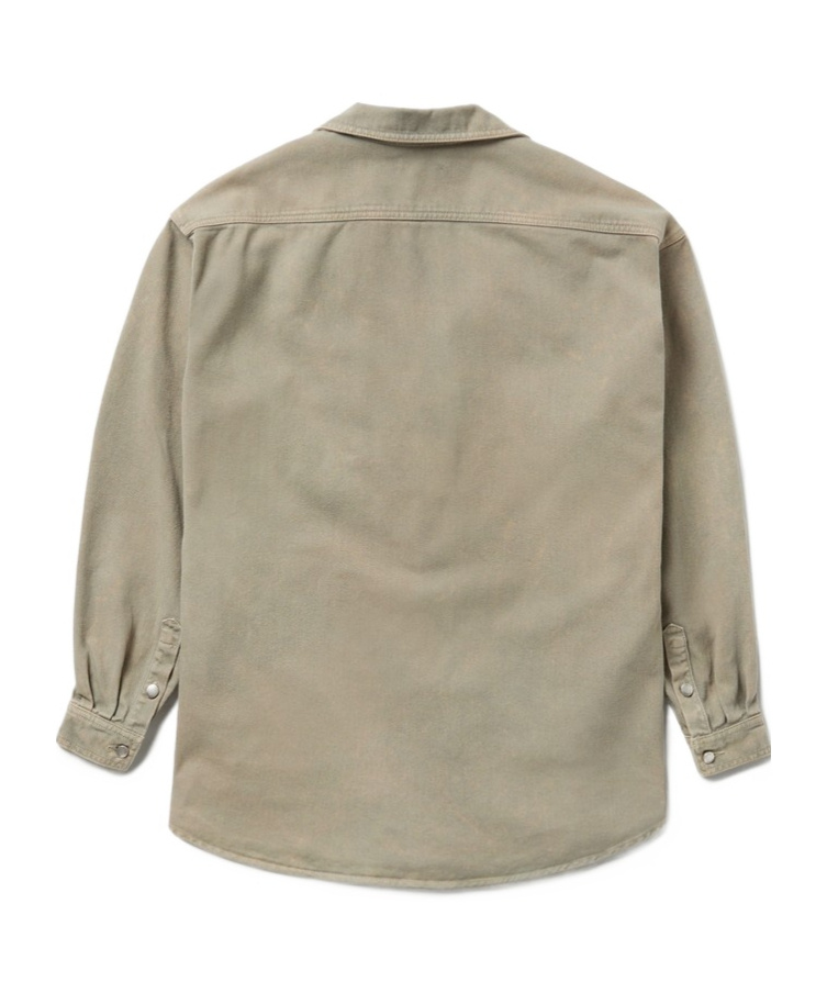 1989 Studio Light Brown Denim Overshirt In Gray