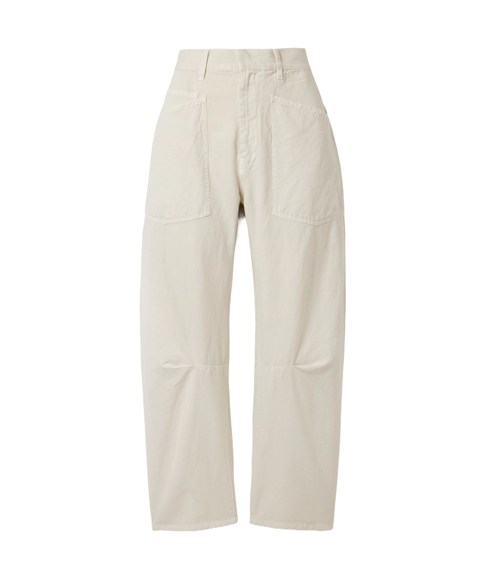 Nili Lotan Shon Cotton And Linen-blend Twill Tapered Pants In White