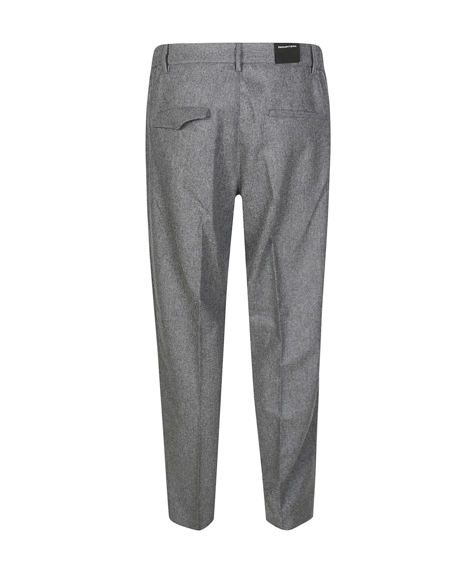 Shop Tagliatore Elasticated Waistband Flannel Trousers In Gray