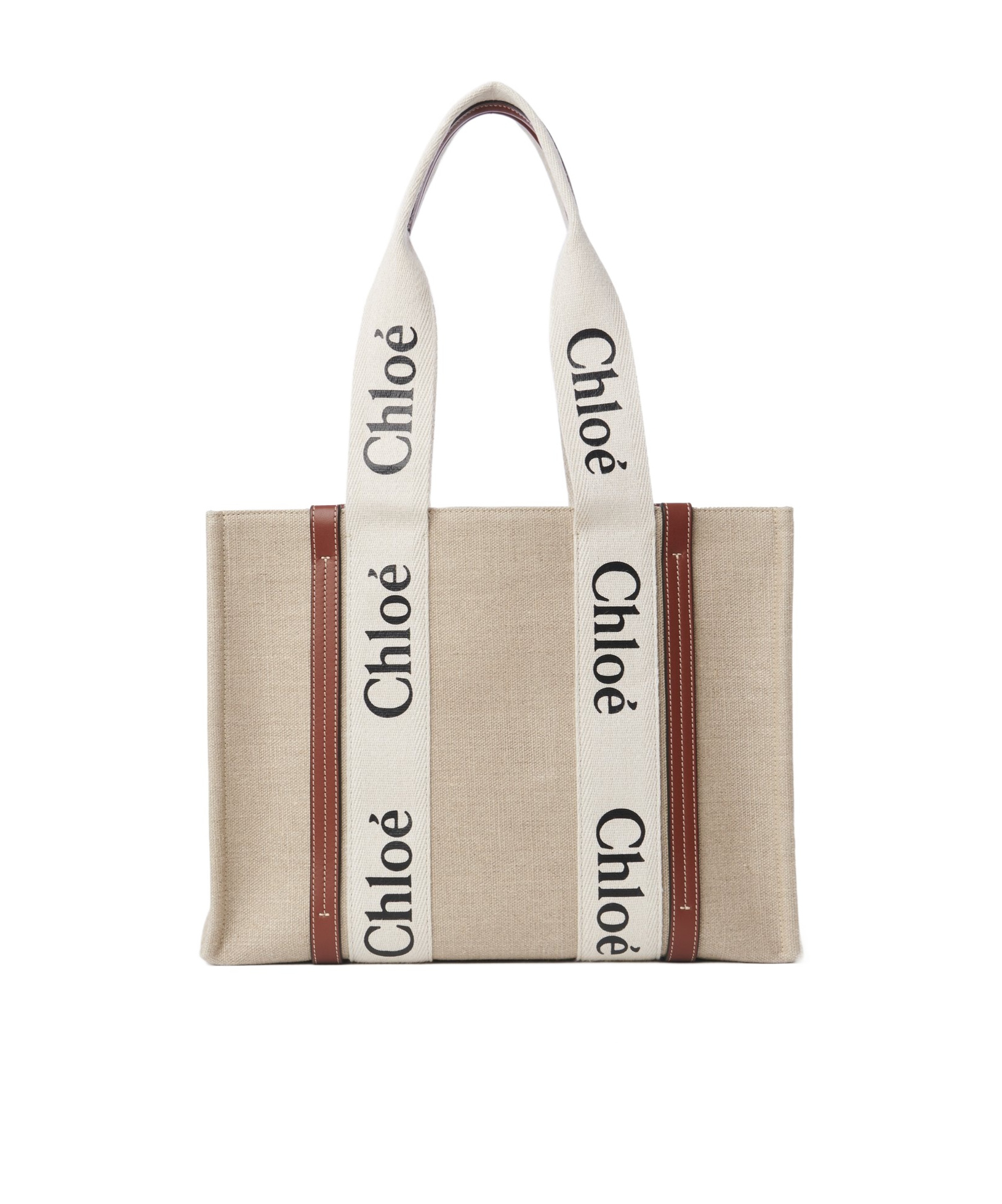 Chloé Logo-strap Tote Bag In Nude