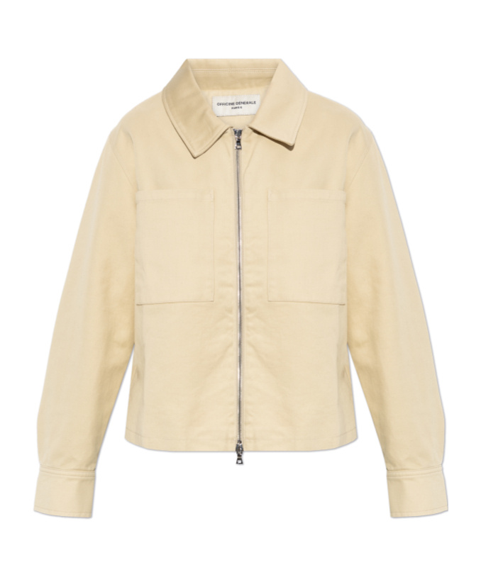 Shop Officine Generale Zip-up Jacket In Nude