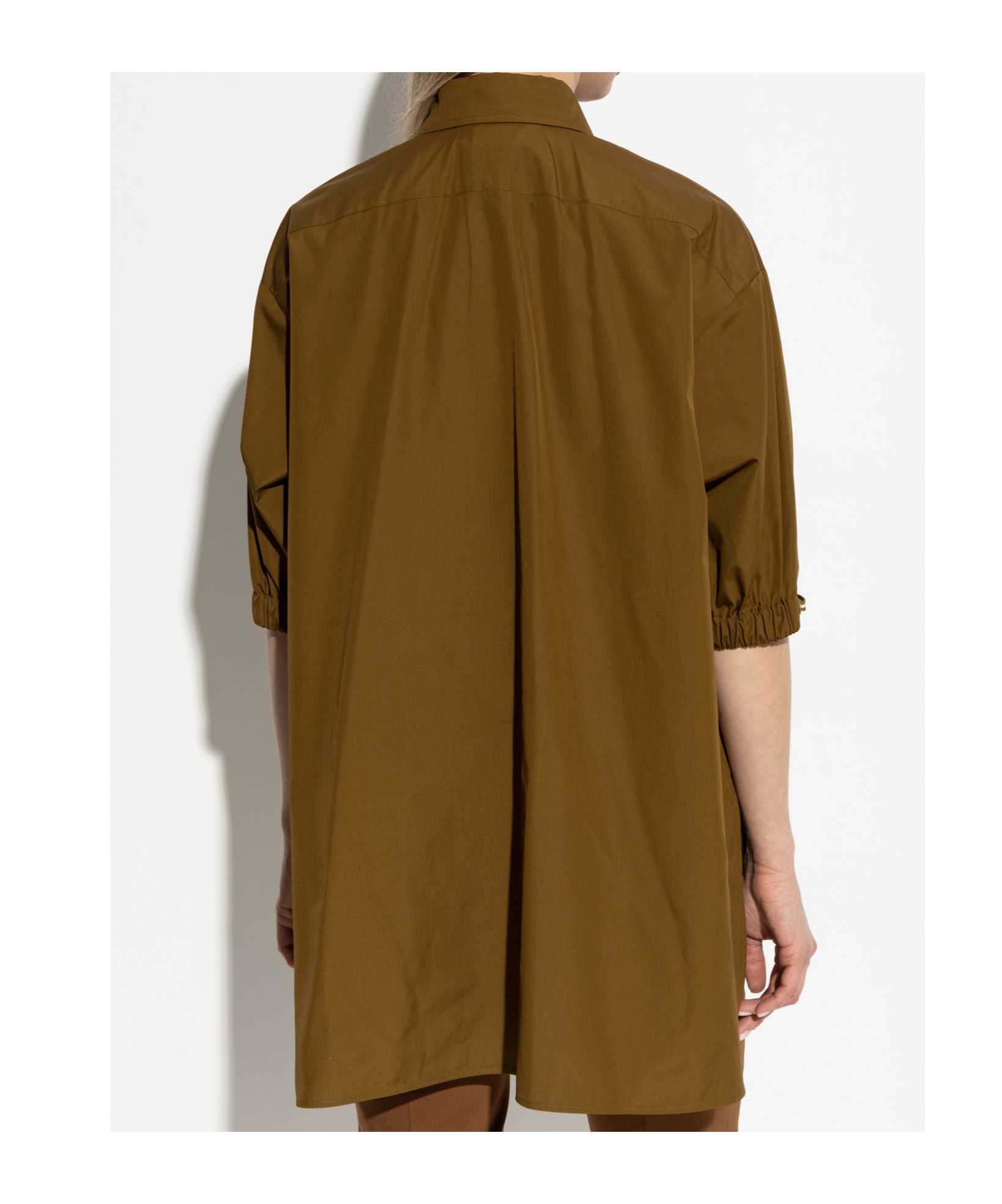Max Mara Lapel Short-sleeved Shirt In Brown