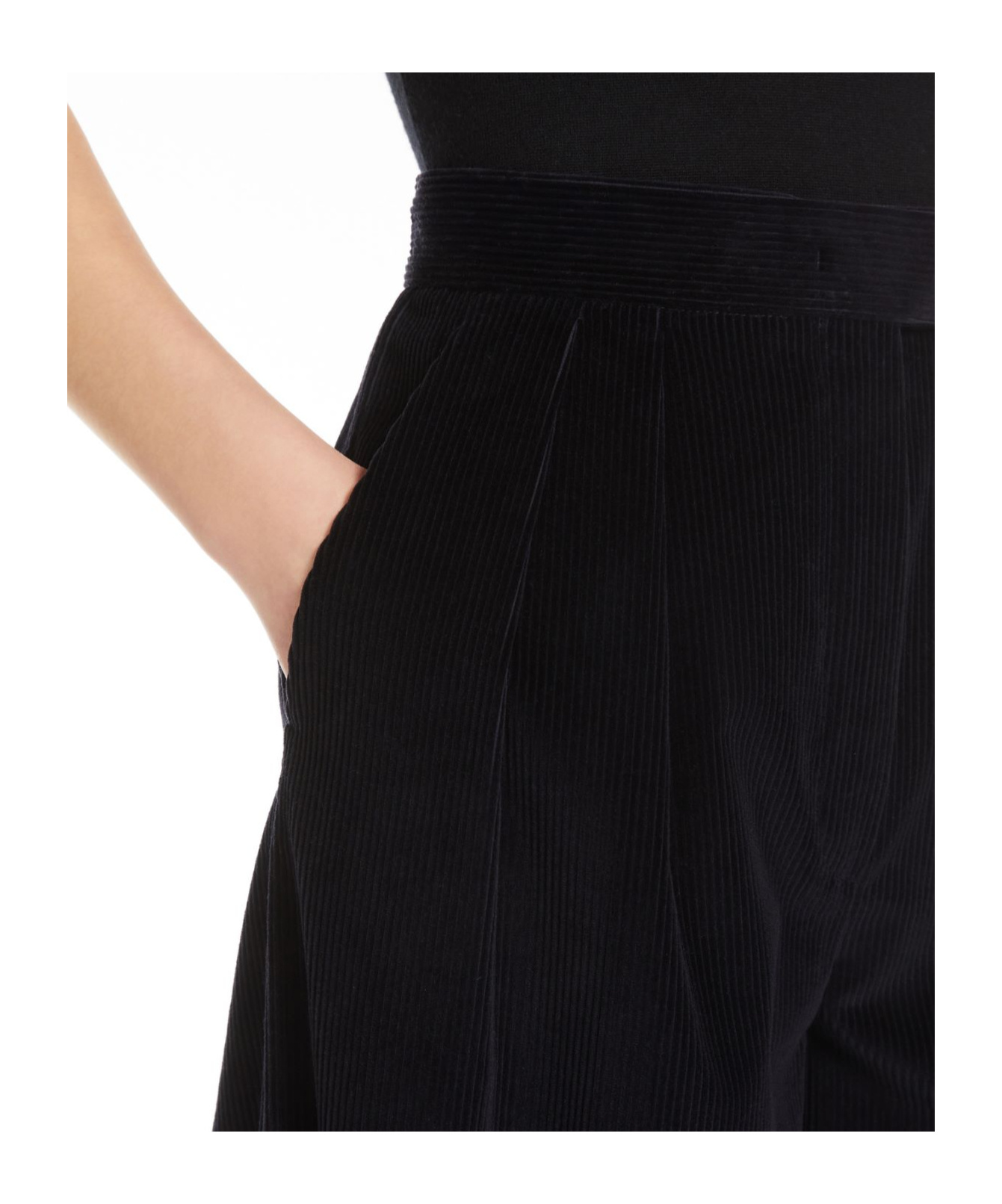 Max Mara Wide-leg Casual Pants In Black