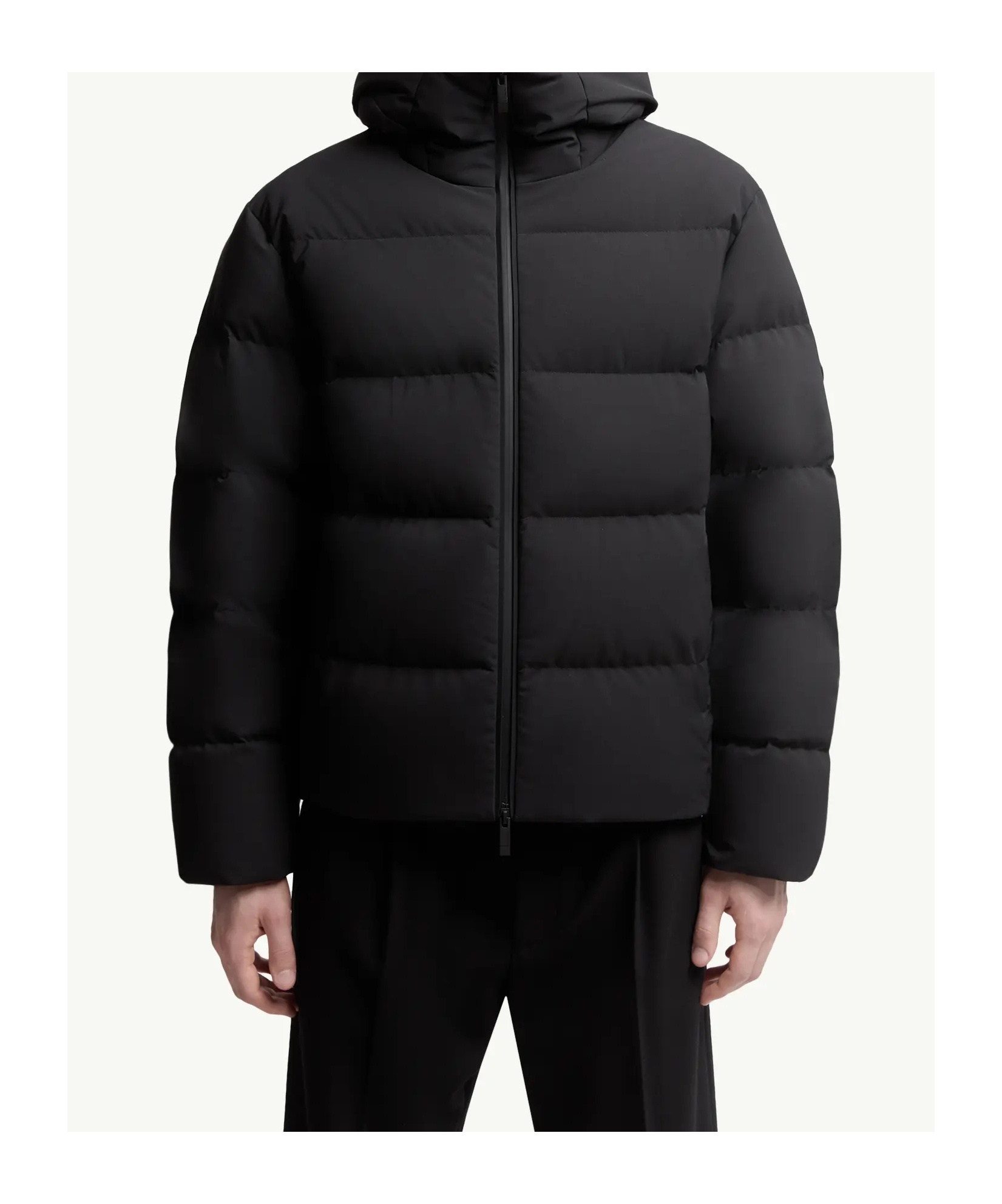 Moncler Puffer Jacket With Detachable Hood And Pockets In Black