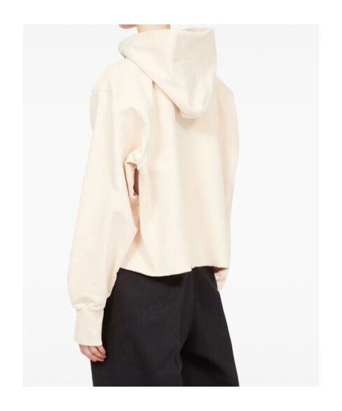 Maison Margiela Logo-embroidered Cotton Hoodie In White