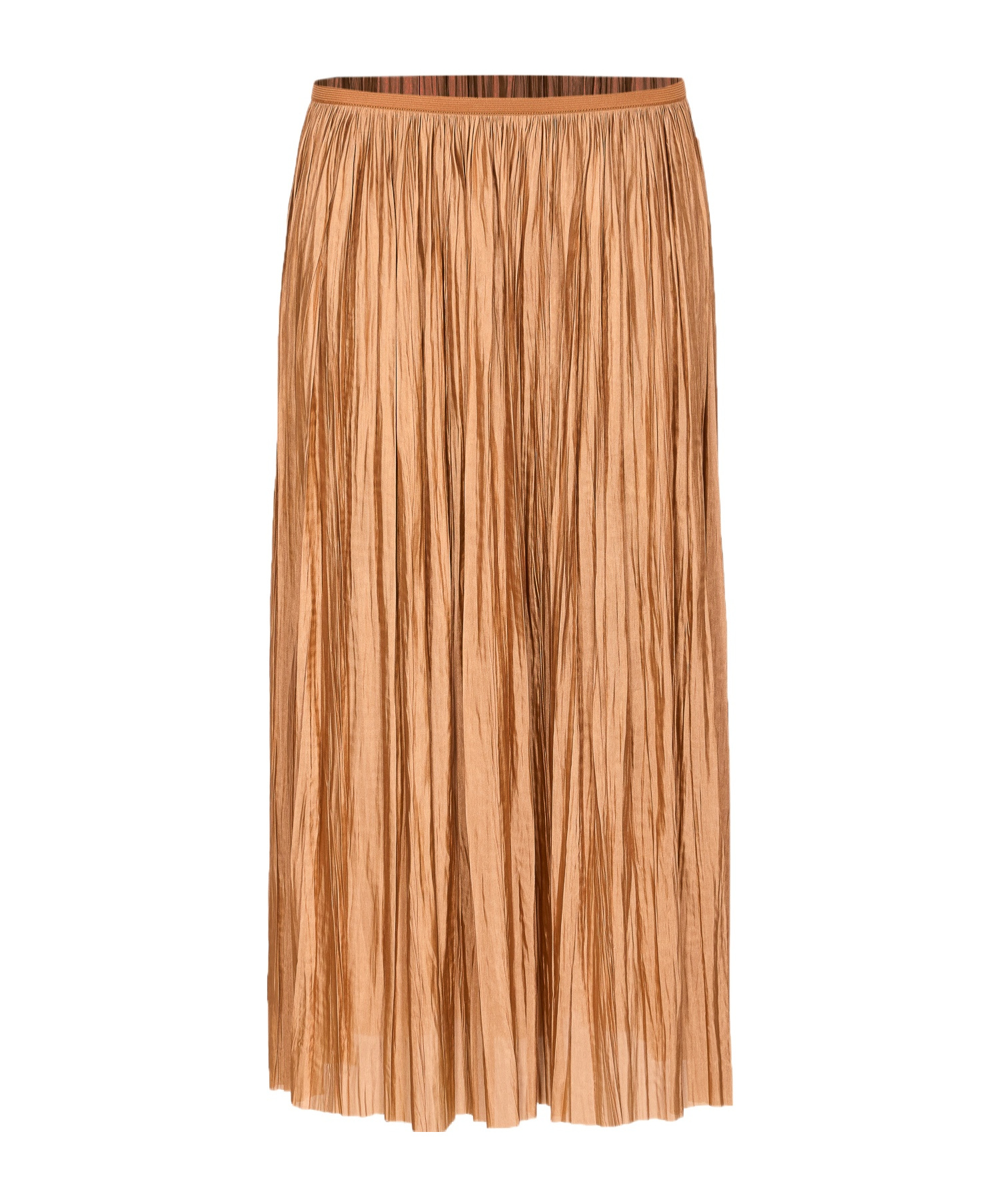 Roberto Collina Midi Pleated Skirt Elastic Waistband In Brown