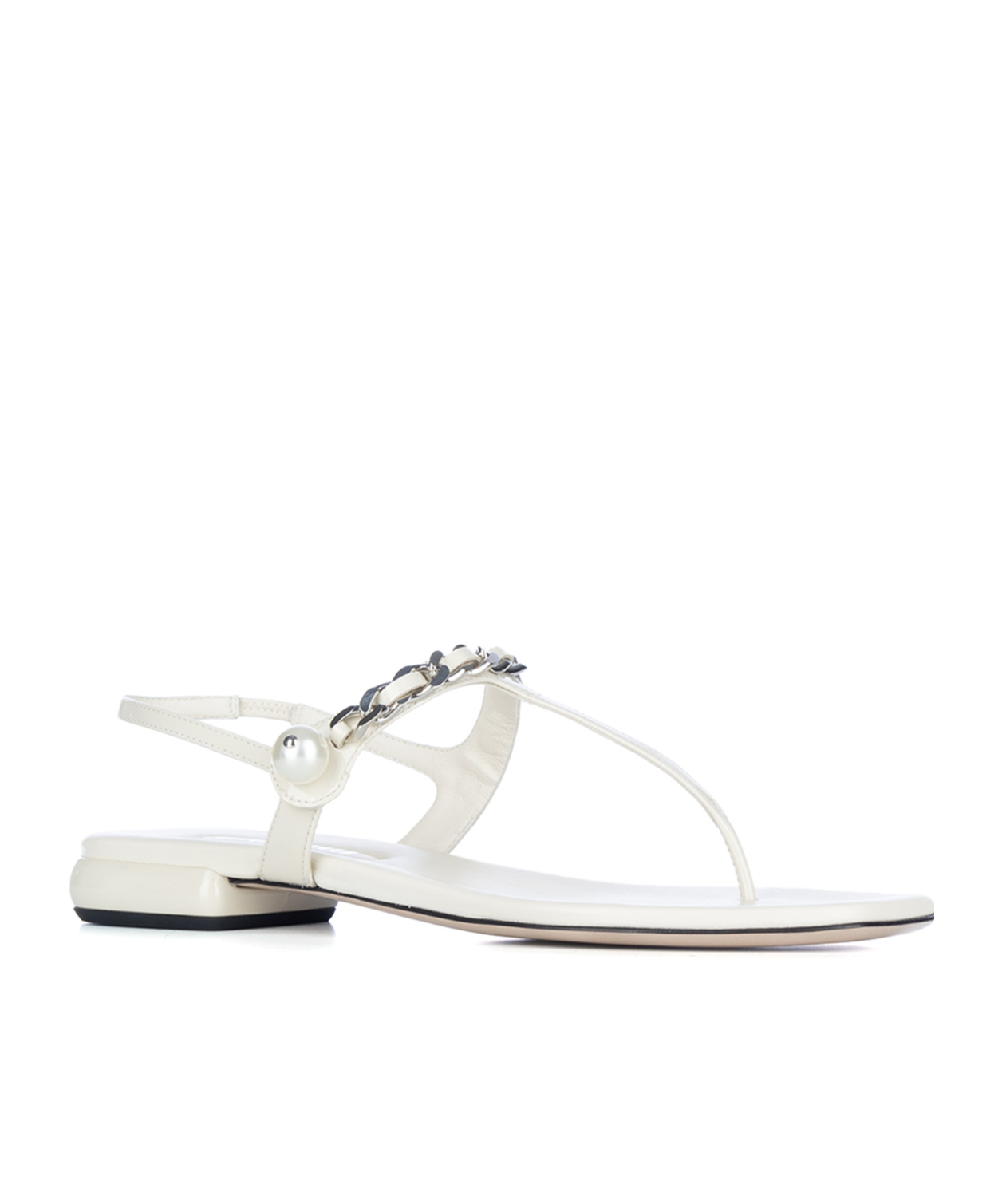 Miu Miu Chain Link-detail Sandals In White