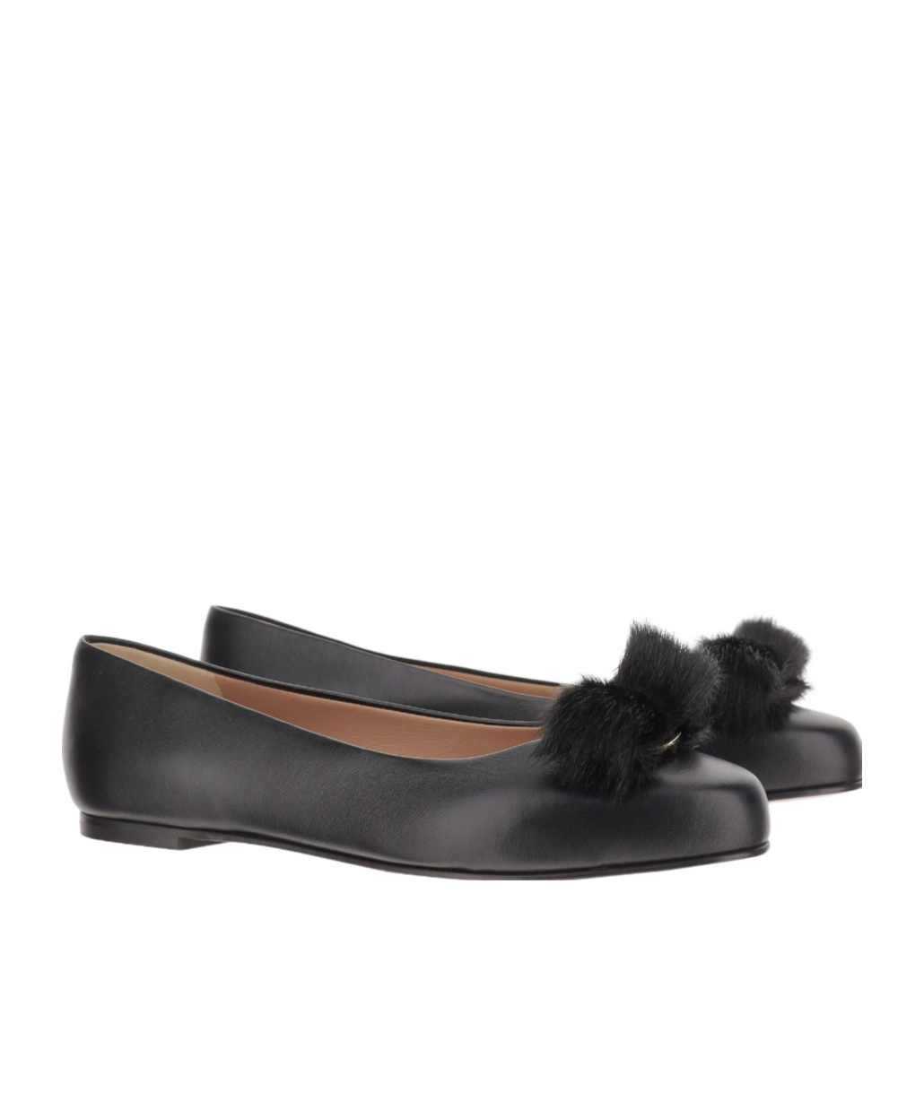 Ferragamo Round-toed Ballet Flats In Black
