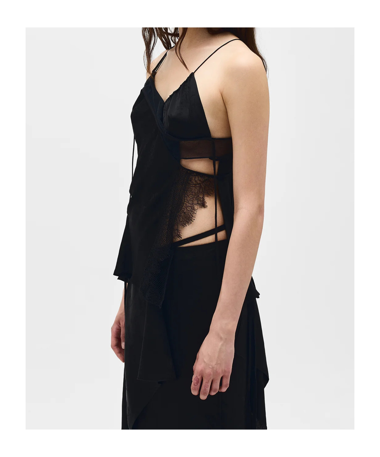 Ann Demeulemeester Vepa Ramage Jacquard Slip Top In Black