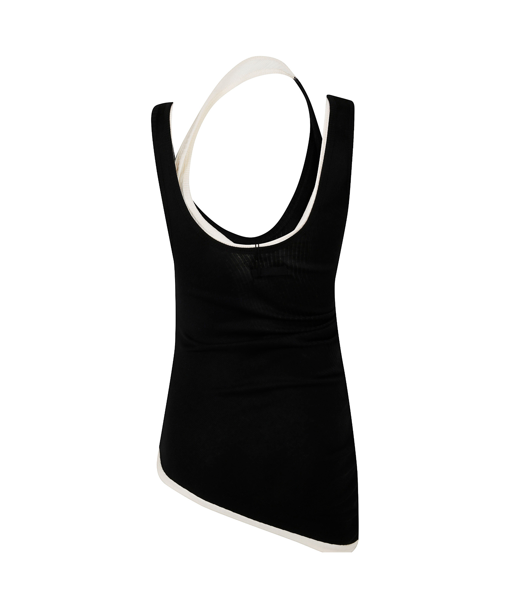 Shop Jean Paul Gaultier Black 'the Draped Double' Tank Top