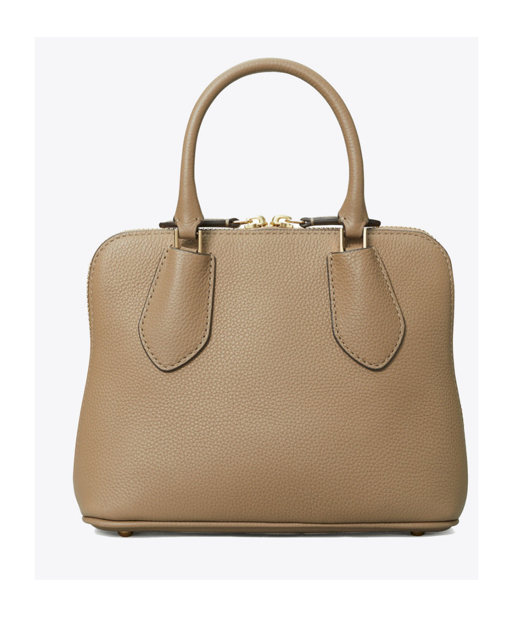 Tory Burch Mini Pebbled Leather Swing Bag In Brown