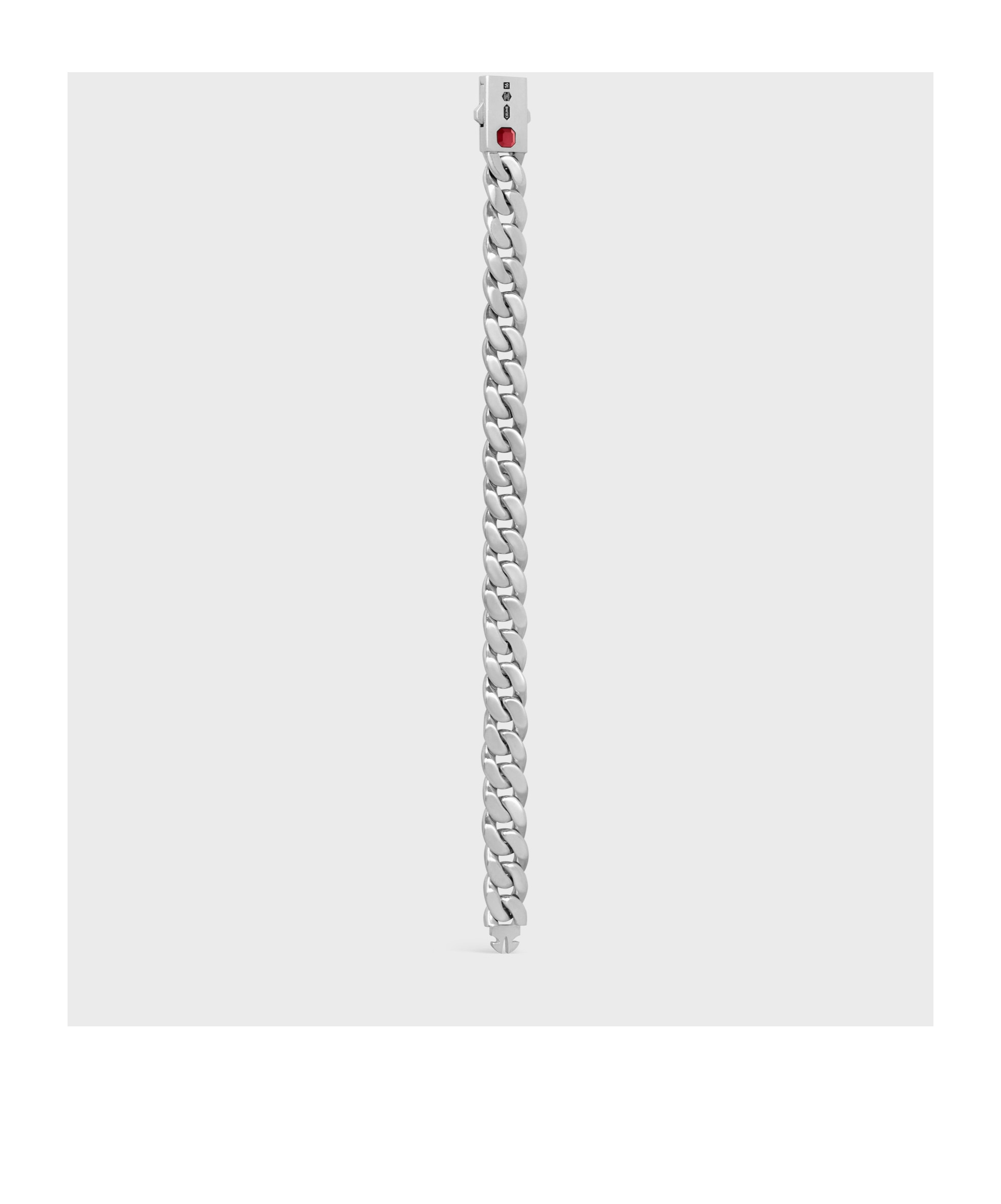 Celine Les Poinçons Bracelet In Sterling Silver And Garnet In Silver/red