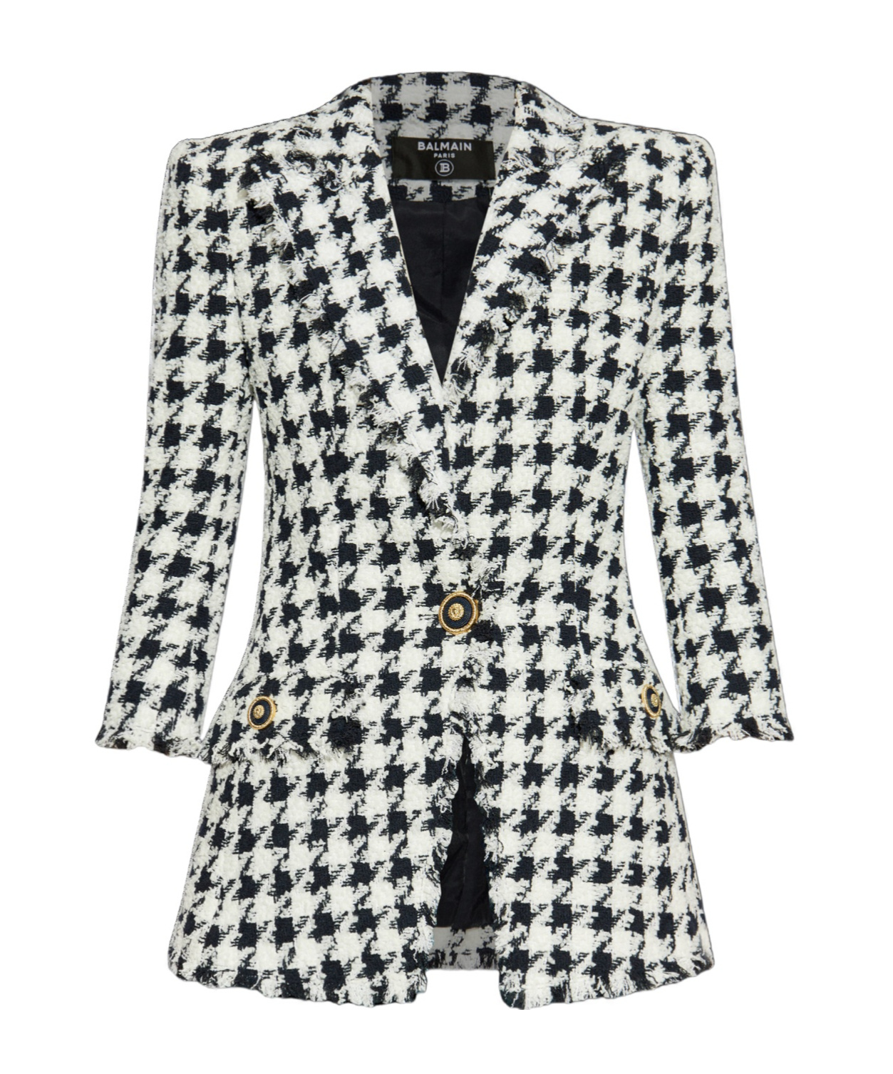 Shop Balmain Tweed Tailored Jacket In White