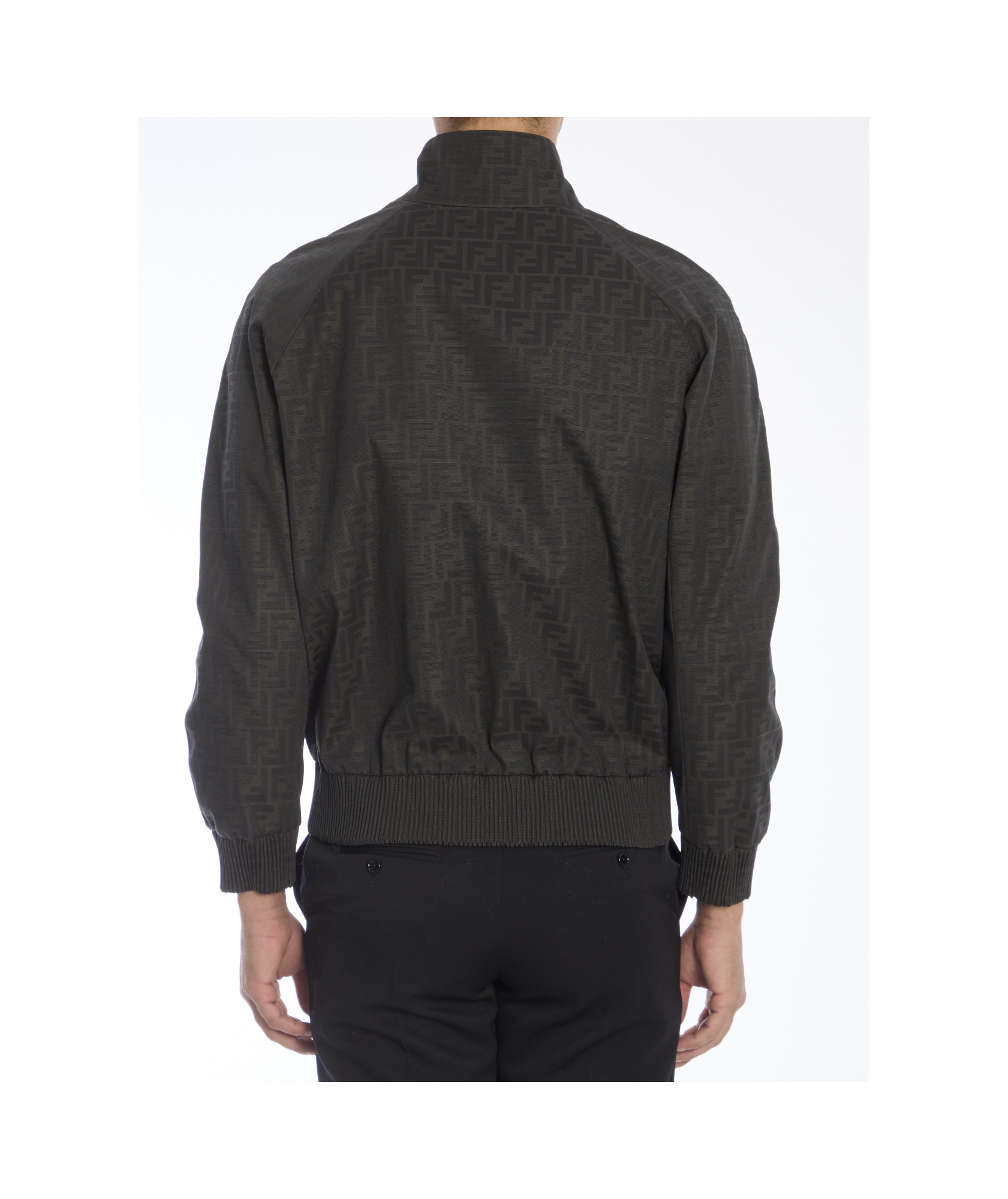 Fendi Embroidered Polyester Blend Bomber Jacket In Black