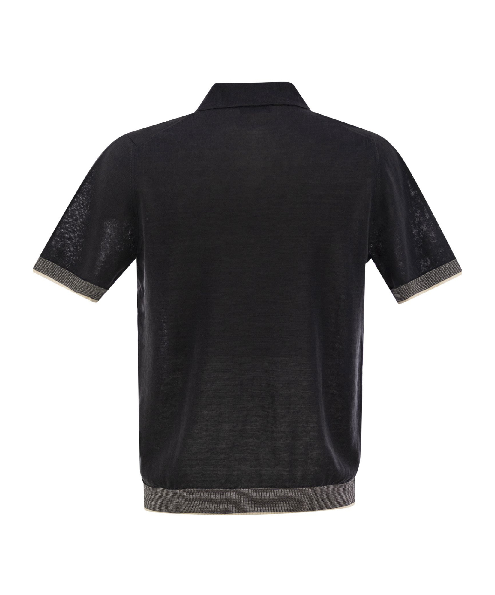 Peserico Polo Shirt In Linen And Cotton Yarn
