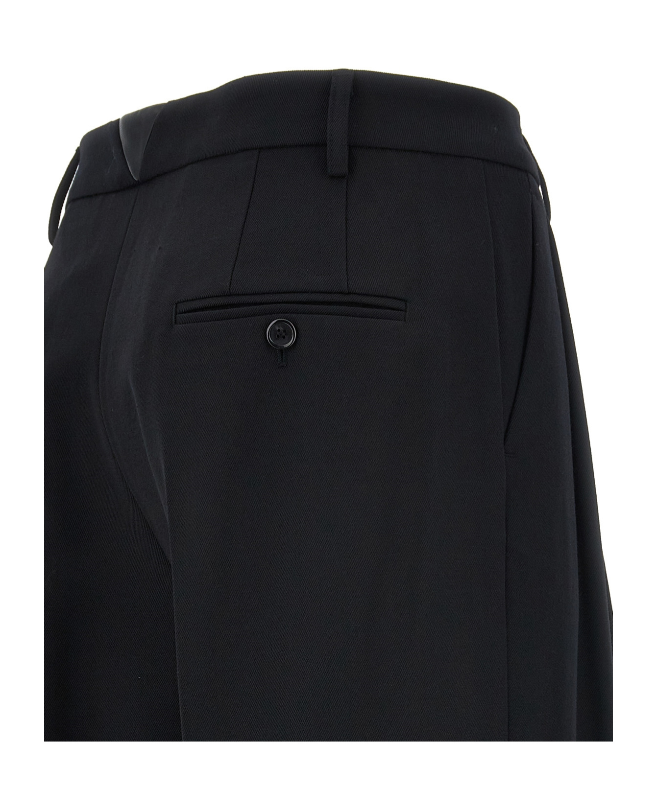 Pinko Crepe Fabric Wide-leg Trousers In Black