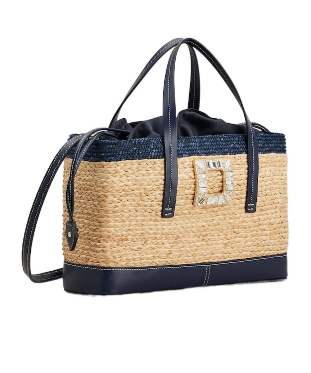 Roger Vivier Viv' Skate Shopping Bag In Raffia
