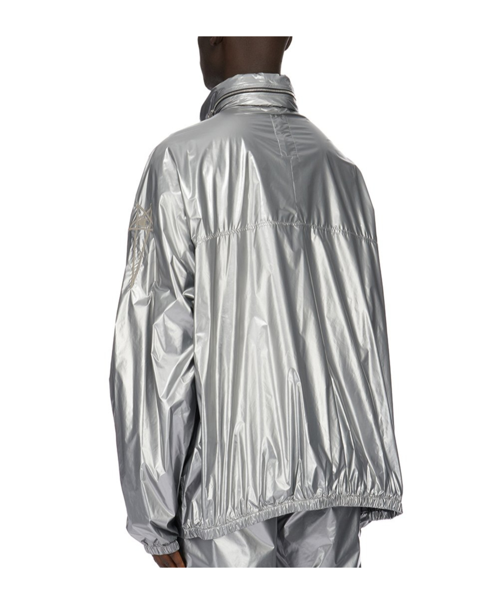 Rick Owens Metallic-sheen Windbreaker Jacket In Gray