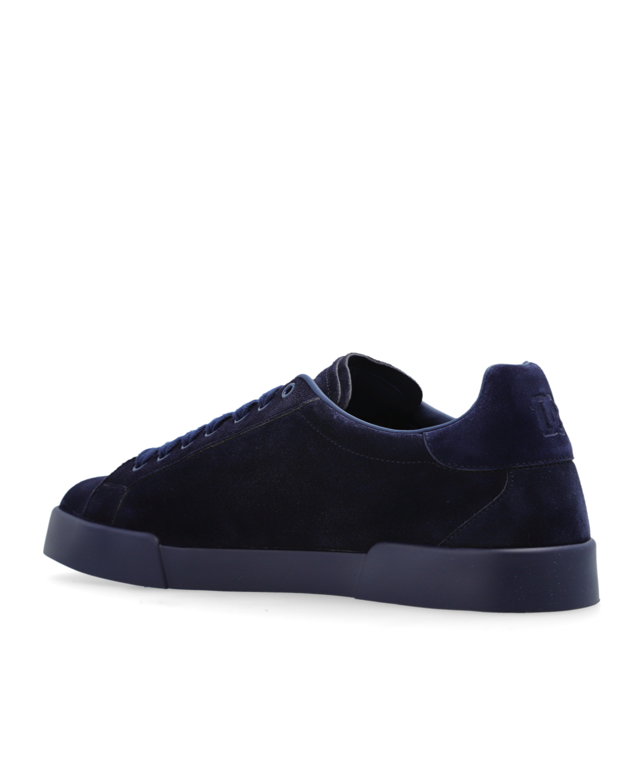 Dolce & Gabbana Portofino Logo Perforated Sneakers In Black