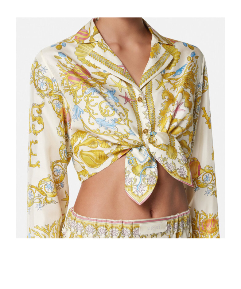 Versace Underwater Barocco Tie-front Shirt
