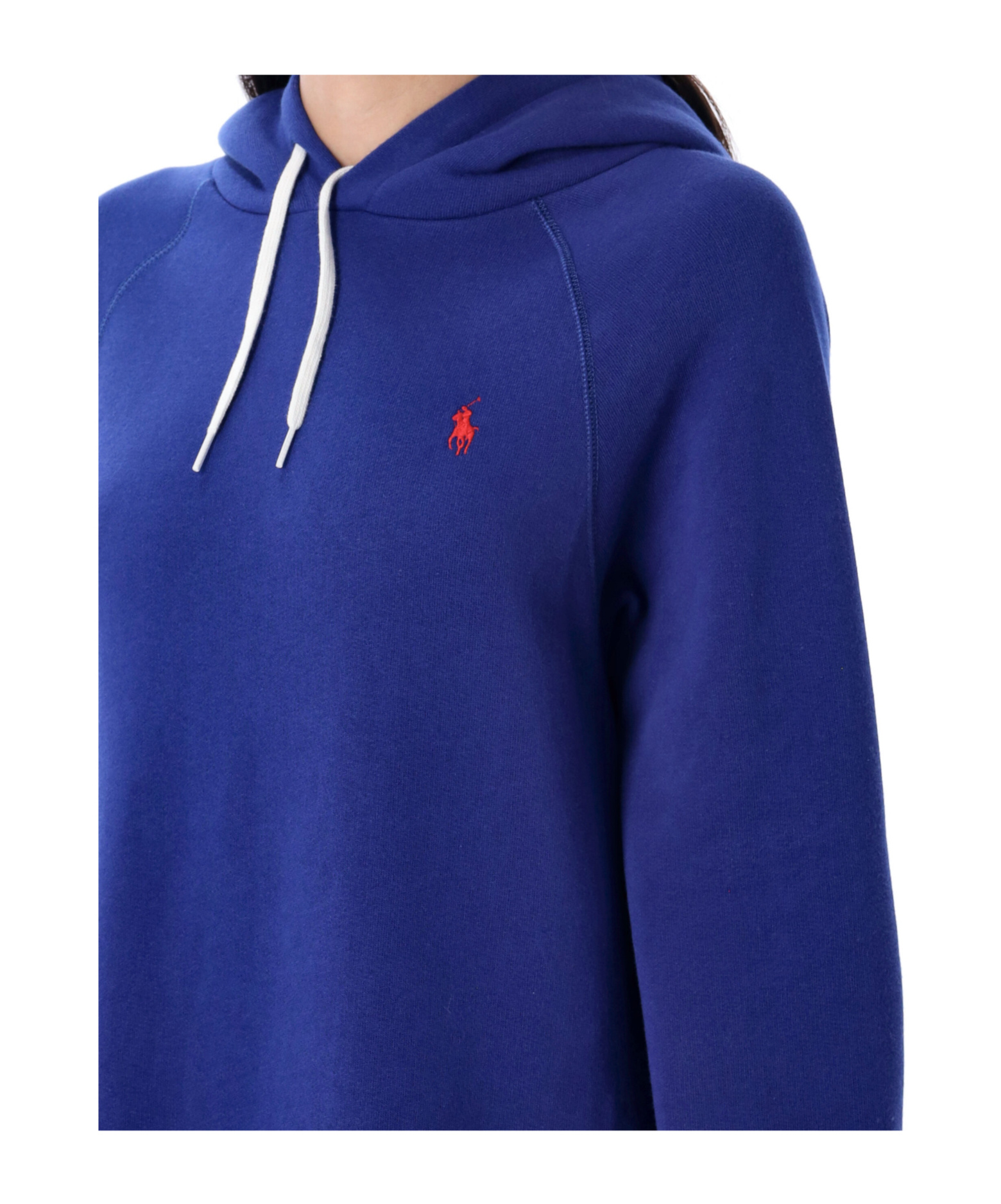 Polo Ralph Lauren Hoodie Knit Dress Side Slits In Blue